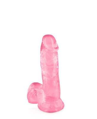 Gode jelly rose ventouse taille S 15.3cm 
